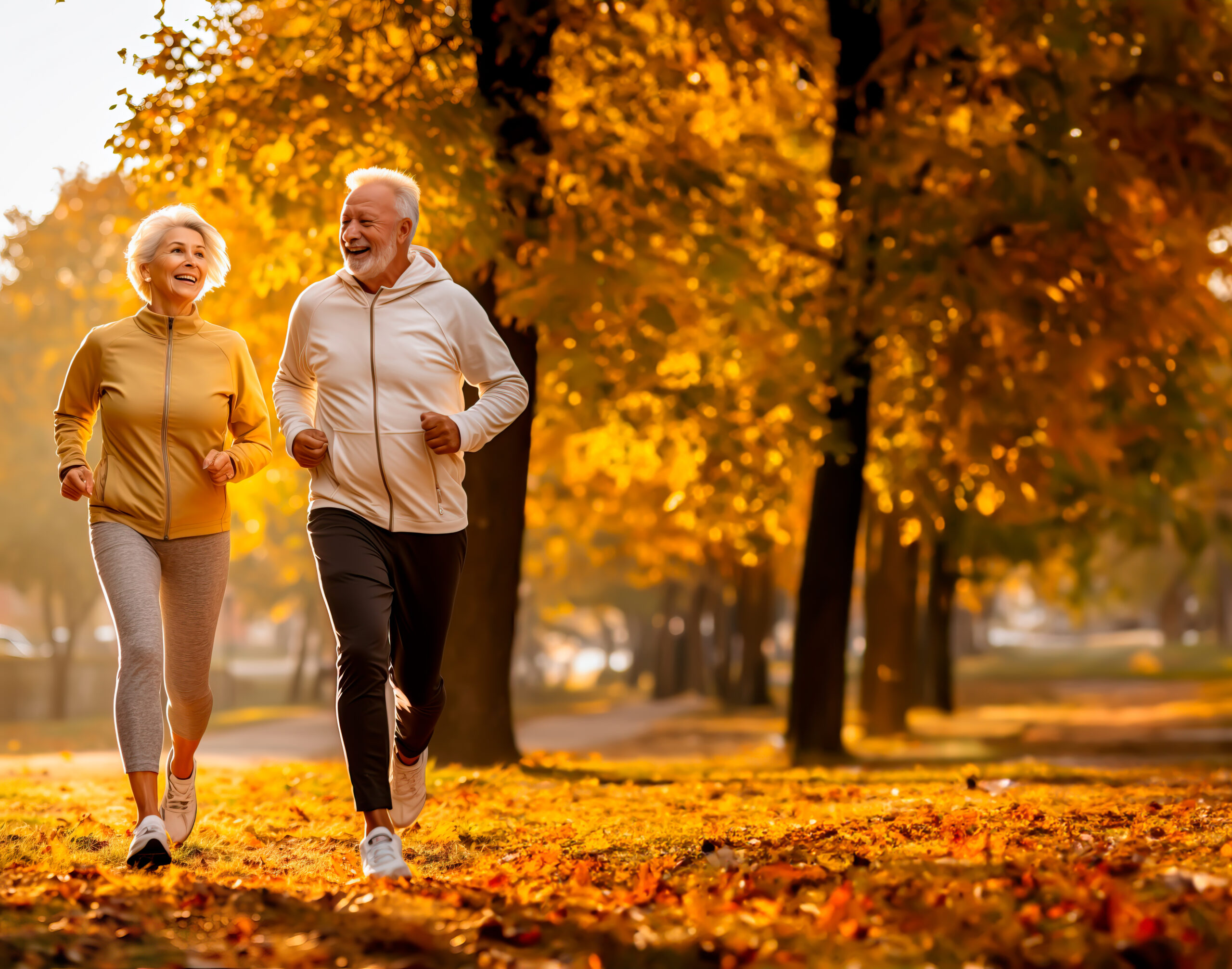 senior couple walking