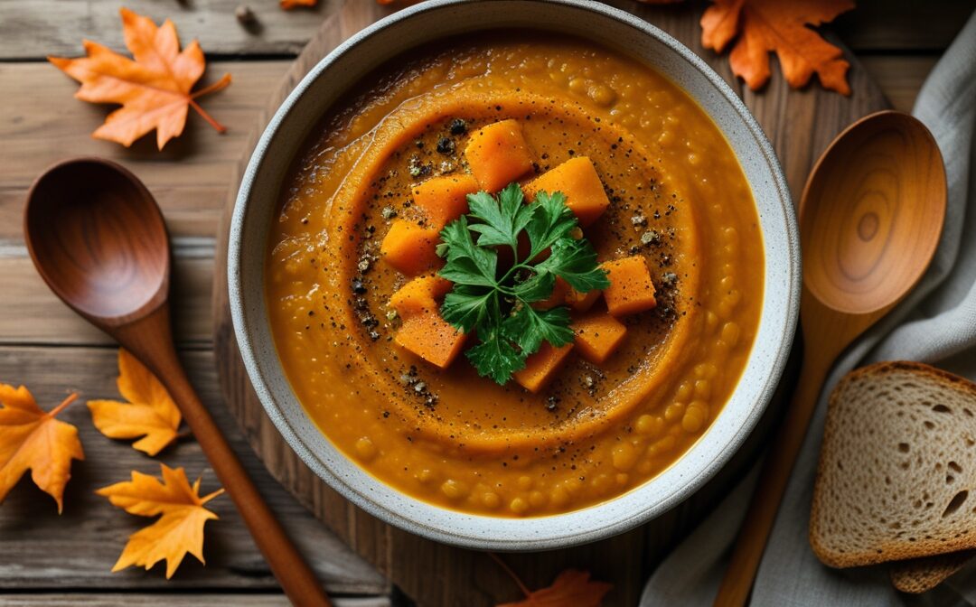 butternut squash lentil soup